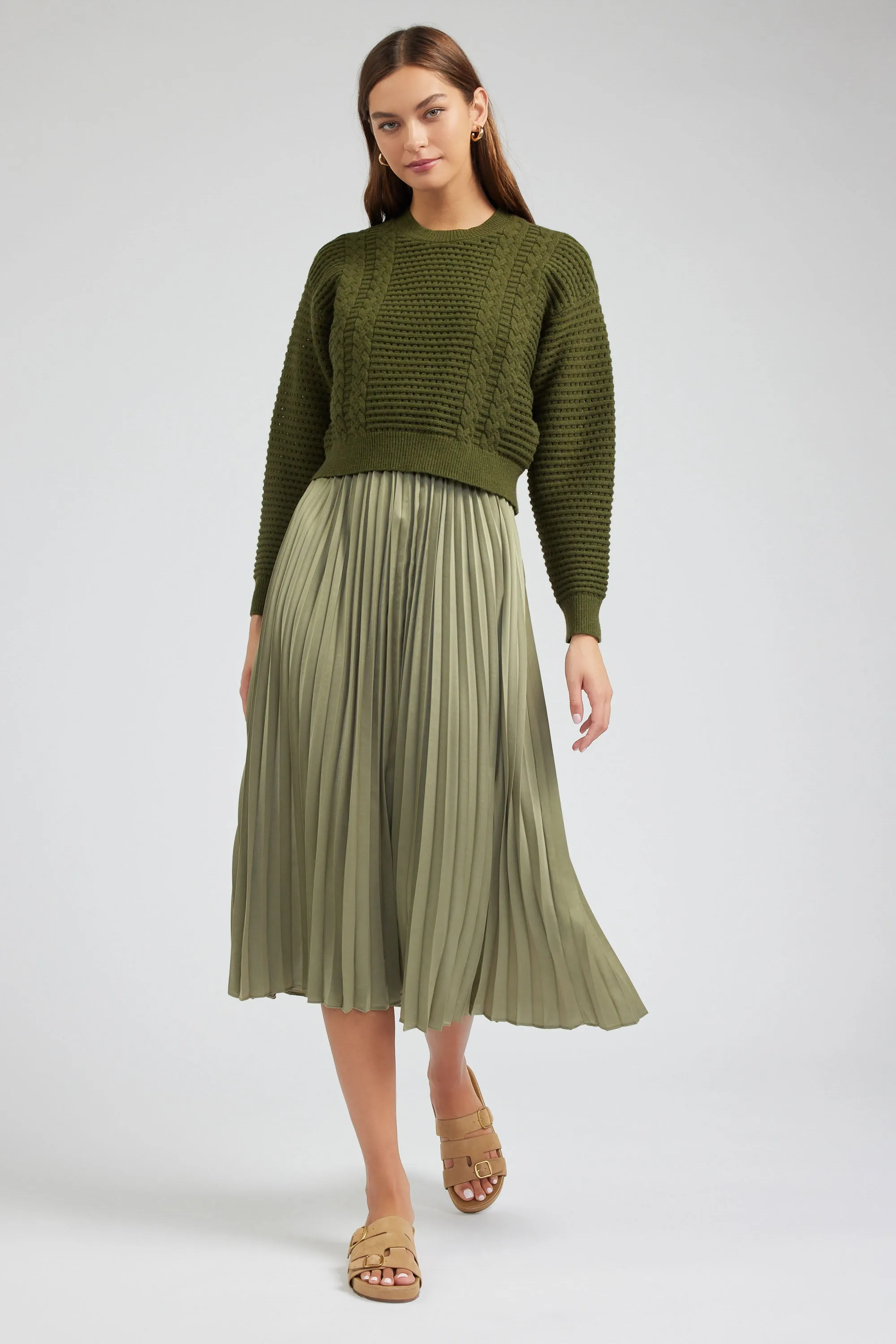 Sweater & Pleated Dress Set