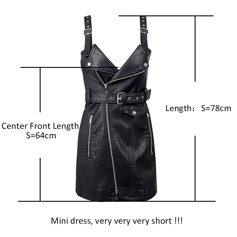 VenusFox Fashion leather mini bodycon dress