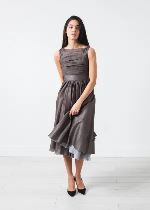 Voile Dress in Grey Pearl