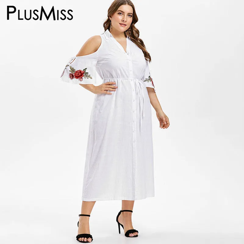 White Maxi Long Shirt Dresses