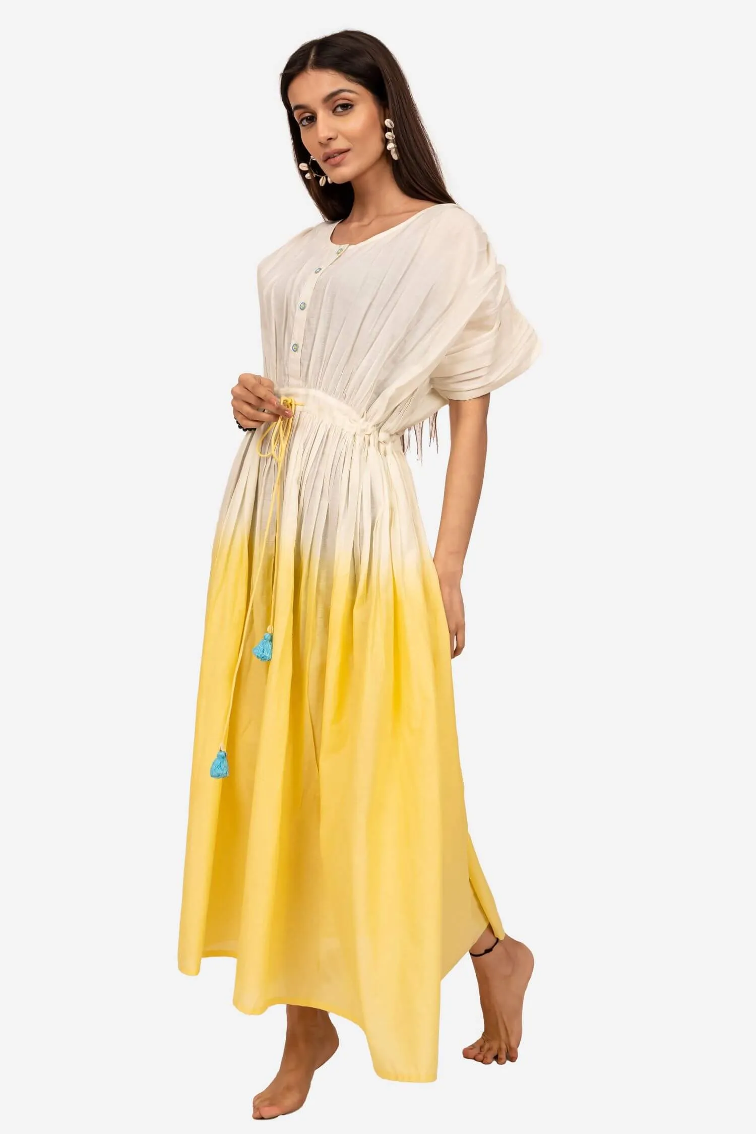 Yellow  Ombre Kaftan Dress