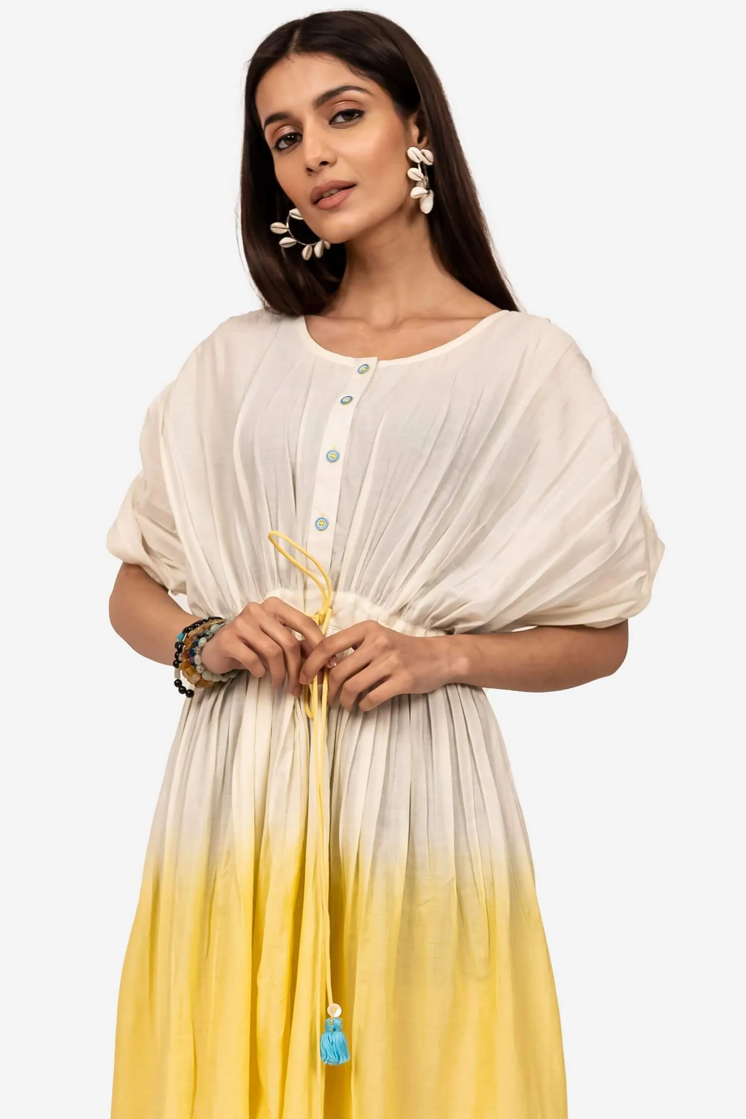 Yellow  Ombre Kaftan Dress